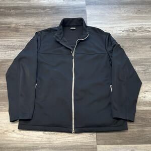Nike Golf Black Men XXL Full Zip Mini Swoosh Softshell Performance Golfer Jacket